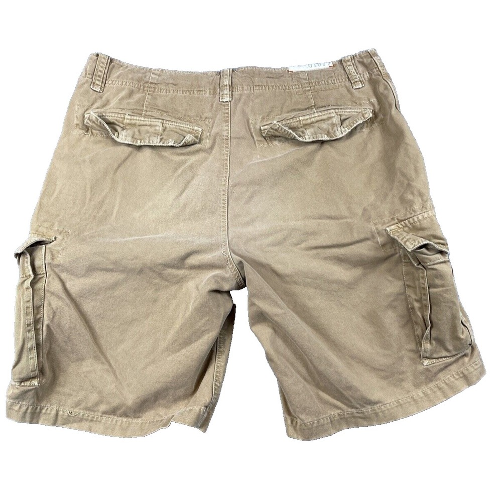 American Eagle Cargo Shorts Mens 36 Beige Broken In Streetwear Grunge Distressed - Picture 2 of 13